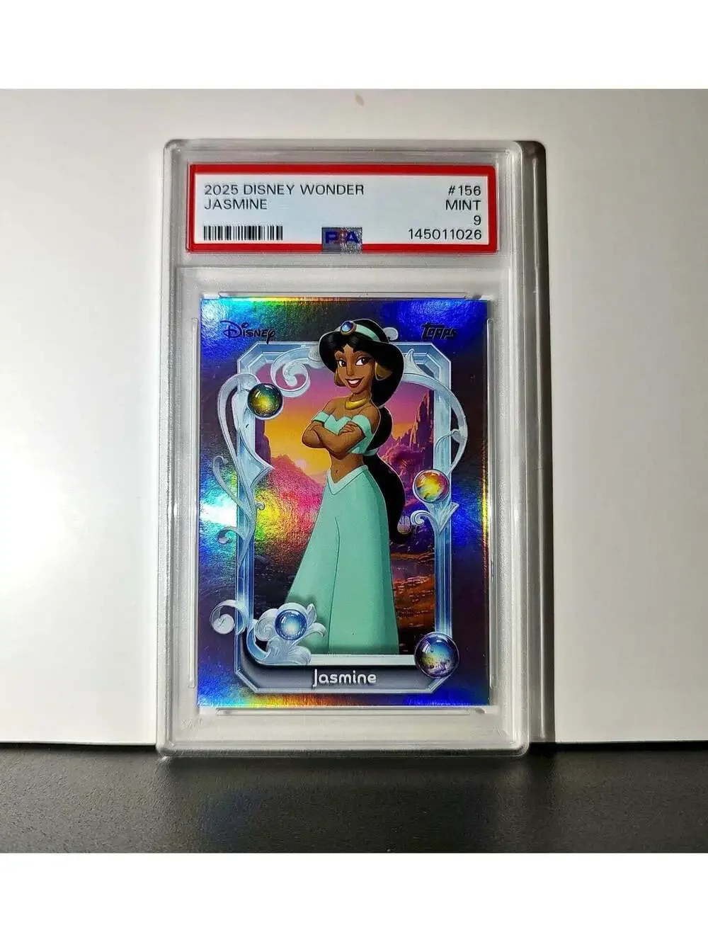 Jasmine 2025 Topps Disney Cartoon Princess #156 Card Aladdin PSA 9 Mint